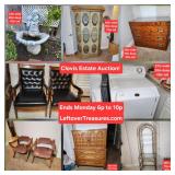 Dec. 15 - Incredible Estate Furniture & Decor Auction. 228 Lots. Ends Monday 6p to 10p. Pick up Tues