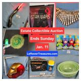 Jan. 11 - Very Cool Estate Collectible Auction. 150 Lots. Ends Sunday 7p to 930p. Pick up Mon. Thurs