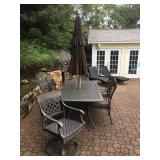 Patio Table and Chair Set with Umbrella #happyhunting
