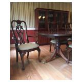 Ethan Allen Banded Double Pedestal Dining Room Table