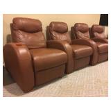 Row oF Four Reclining Theater Chairs 