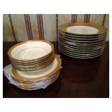 Minton (left), Neiman Marcus Gold Rimmed Desert Plates (right)