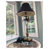 Marble Bear Sculpture, Ethan Allen Palm Lamp