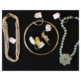 Jadite Necklace, Paloma Picasso Pearls, Gold Jewelry