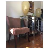 Suede Crate and Barrel Rounded Back Chairs