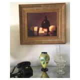 Jackson oil painting, Orient and Flume Art Glass Vase, Sandwich Glass Candy Dish 