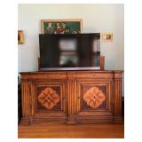 Ethan Allen Tuscany Marquetry Video Lift Cabinet (50" TV disappears inside!) 