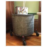 Tin Mop Bucket Re-purposed as a Planter 