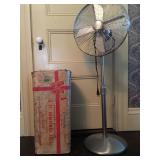 Vintage 6 Ft. Evergleam Aluminum Christmas Tree, Floor Fan 