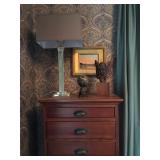 Mirrored Lamp, Restoration Hardware Jewelry Cabinet, Sculptures 