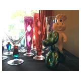 Jeff Koons Style Balloon Animal Dog, Harlequin Beer Glasses