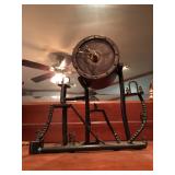 Bronze Clock by Winged Camel Metalworks, Mary Ann and Malcolm Owens