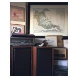 Vintage KLH "Research Ten" Speakers, Bang & Olufsen Turntable, Grundig Radio 