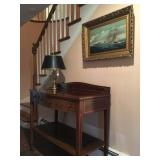 Sideboard, Federick Cooper Lamp, Antique Nautical Oil Painting 