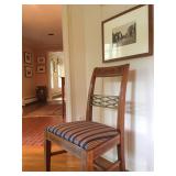 Dining Set Includes Six Chairs, One Captain, and Round Banded Edge Table with Four Leaves and Table 