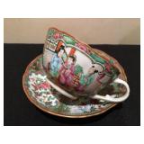 Rose Medallion Tea Cups and Saucers 