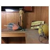 Wooden Buoy, Vintage Beer Sign  