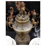 Detail of Enameled Bronze Censer with Foo Dogs 