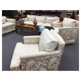 Four Piece Baker Living Room Set in Damask