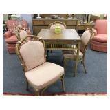 Bamboo Card Table, Extends! Bamboo Side Chairs