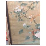 Original Tempera, Peonies and Long-tailed Brownbirds by Wong