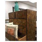 John Widdicomb Burled Dresser with Brass Hardware