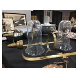 Antique Brass Sconces with Hurricane Glass