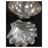 L Whitney Hand Wrought Pewter Dishes, Rockport Artist 