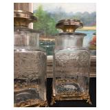 Hawkes Crystal Dresser Set with Sterling Lid and Foot