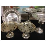 Chinese Silver Compote on Pedestal, Sterling Compotes