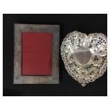 Sterling Frame, Sterling Heart Shaped Dish 