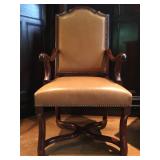 Detail Cognac Leather Chairs, set of TEN, with Nailhead Trim from Minton Spindel 