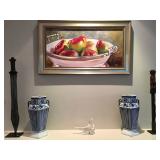 Still Life, Blue and White Vases, Fertility Goddess, Sword 