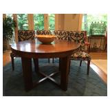 Pottery Barn Cross Base Oval Table, has an extra leaf 