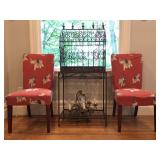 Pottery Barn Slip Cover Chairs, Bird Cage on Stand 