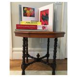 Antique End Table, Art Books and Coffee Table Books