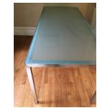 Room and Board Frosted Glass Desk with Chrome Base