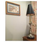 Candle Stick Lamps, Pair 