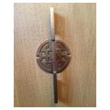 Detail of Hardware on James Month Style Hutch 