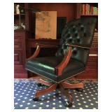 Tufted Back Leather Office Chair with Nail Head Detail 