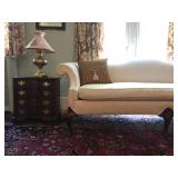 Camelback Sofa in Damask 