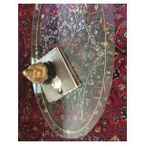 Glass Top Brass Coffee Table