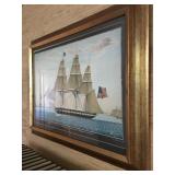 Clipper Ship Print in Gilt Frame