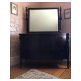 Bow Front Mahogany Chest with Mirror