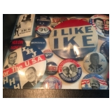 Political Buttons, WWII Metals and Memorabilia, Political Books 