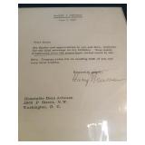 Letter Signed by Harry Truman 