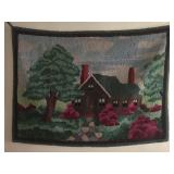 Antique Hooked Wall Hanging 