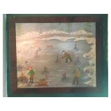 A. Nilson Ice Fishing Folk Art 