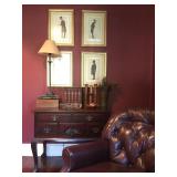 Vanity Fair Spy Prints, Console, Tufted Back Leather Armchair 