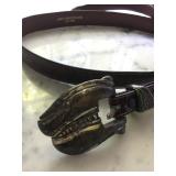 Barry Kieselstein-Cord Snake Belt with Sterling Buckle 